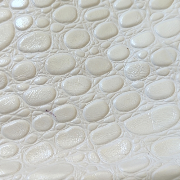 Pizzaz 80's Vintage Funky Crocodile Embossed Leather Classic Crossbody Bag White - Picture 9 of 16